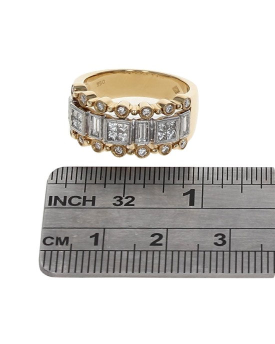 Princess, Baguette and Round Diamond Open Cut Band